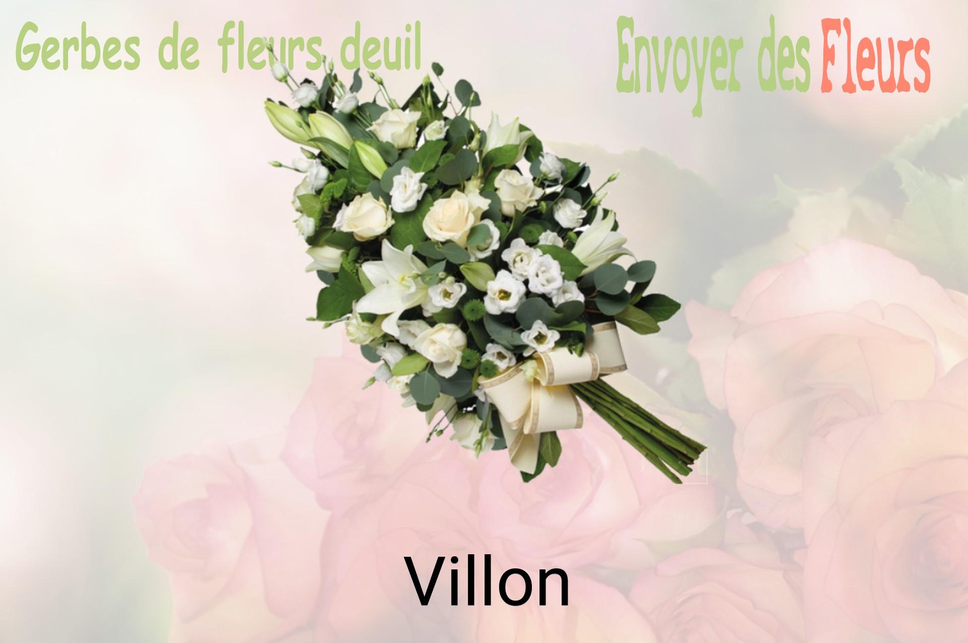Gerbe de fleurs de deuil livrée à Villon